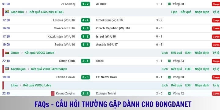 FAQ - câu hỏi liên quan đến nền tảng soi kèo chuyên nghiệp Bongdanet